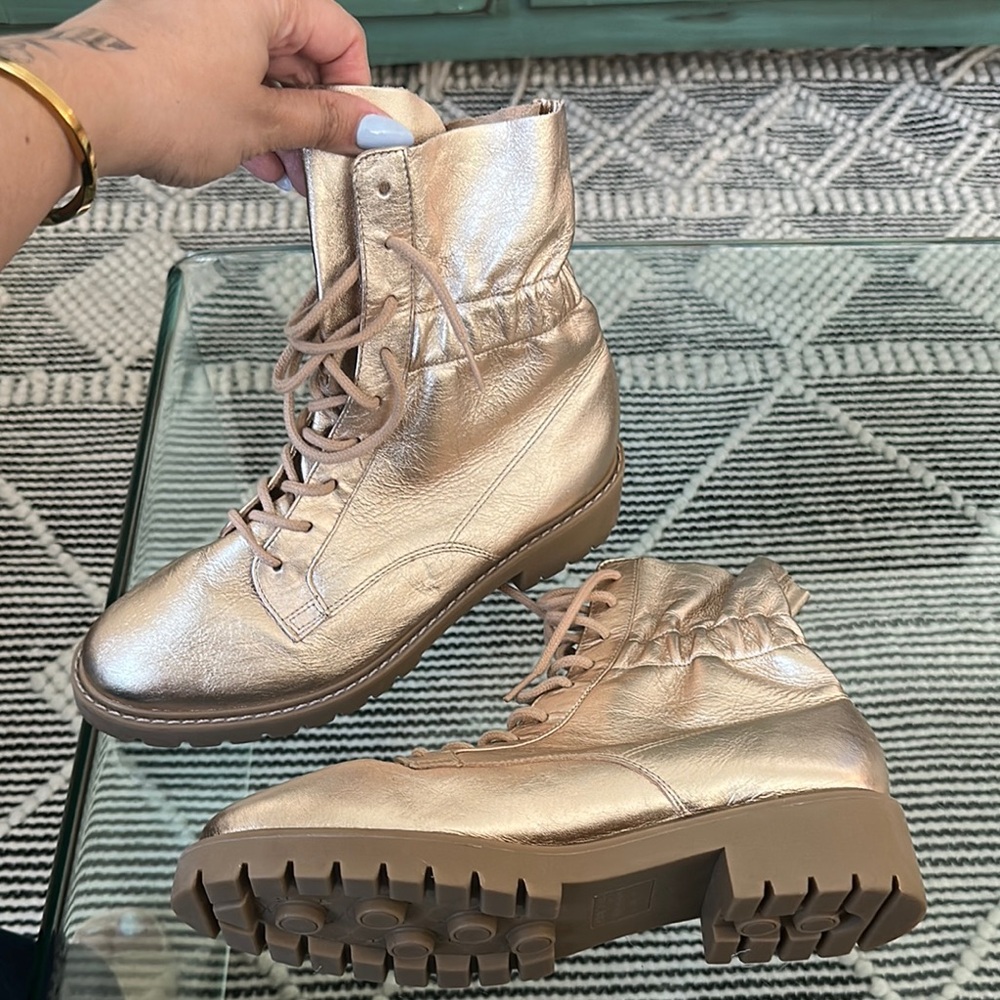 Stylish Gold Ankle Boots